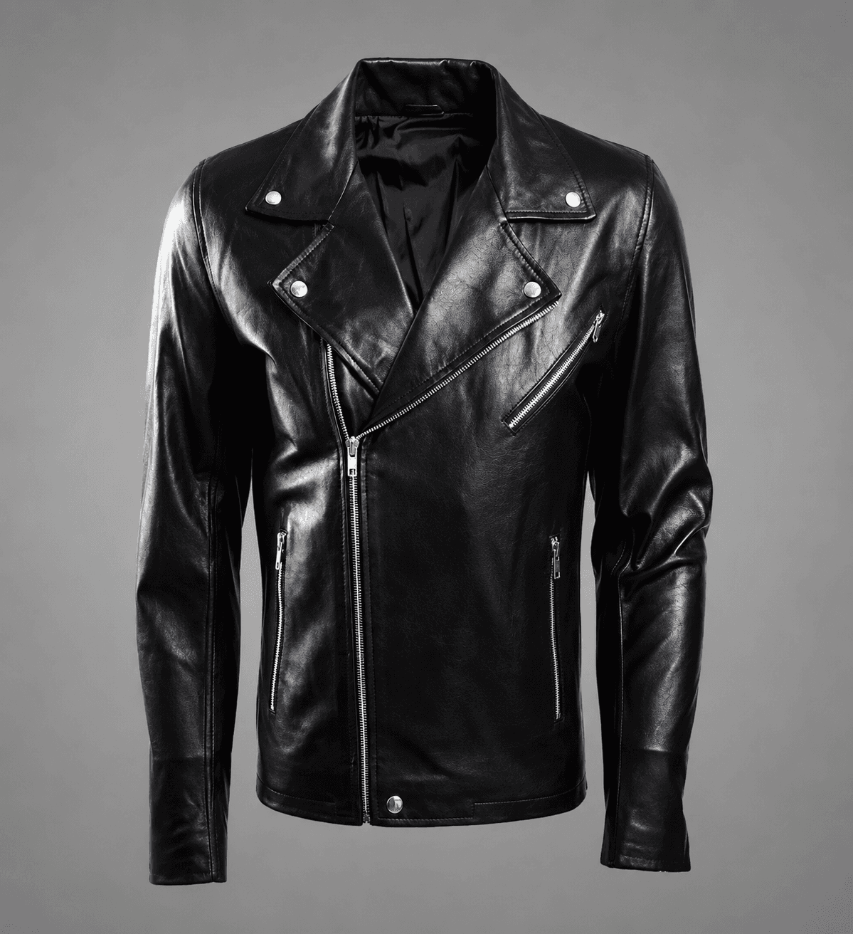 Black Leather Biker Jacket For Men’s