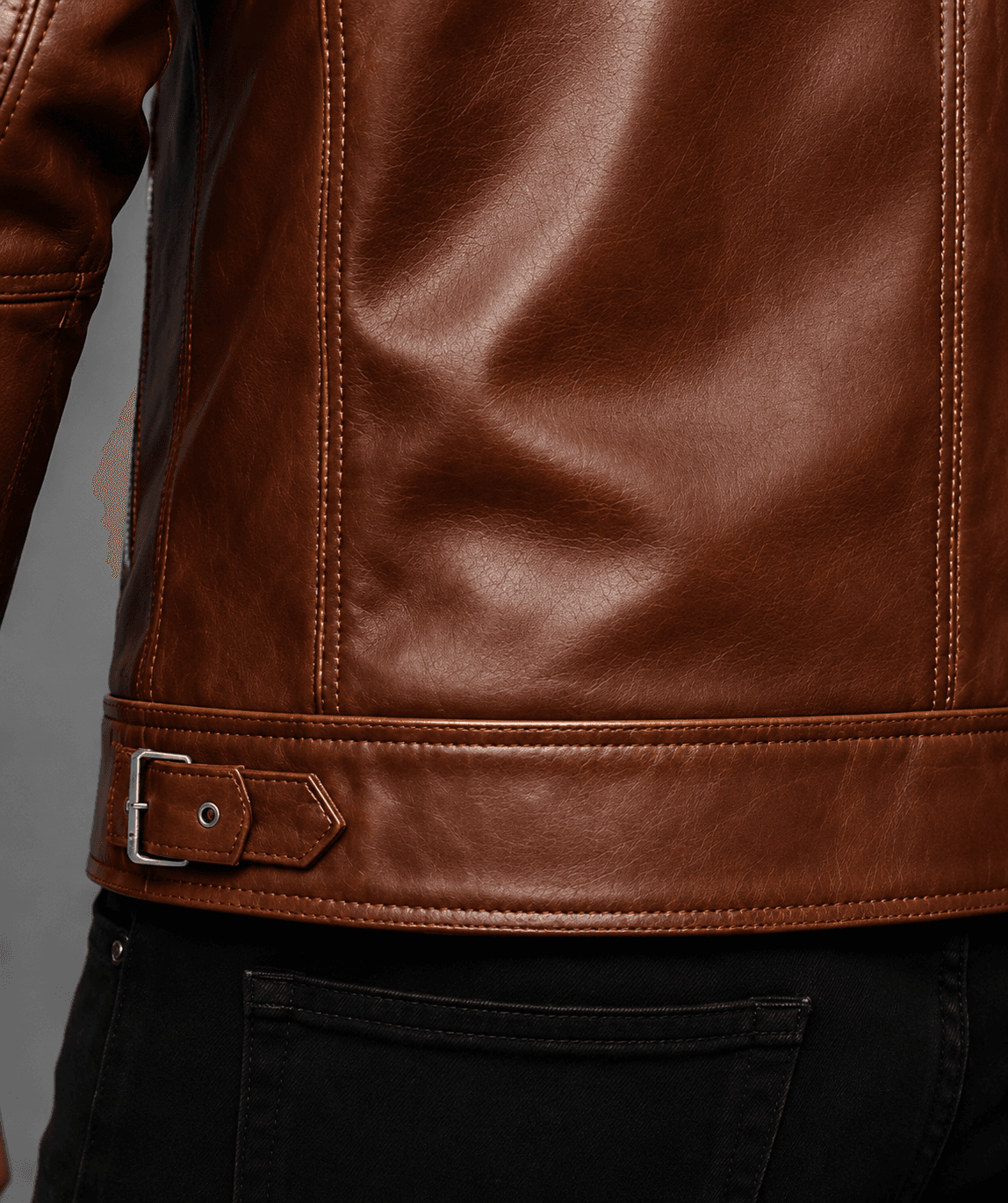 Brown Leather Biker Jacket For Men’s
