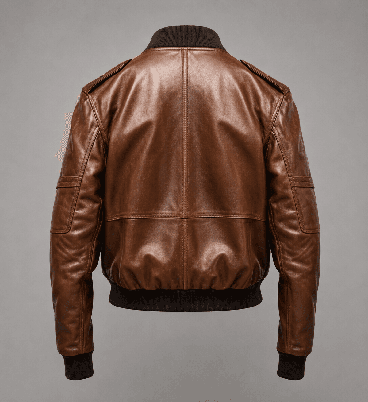 Distressed Brown Vintage Leather Bomber Jacket For Men’s