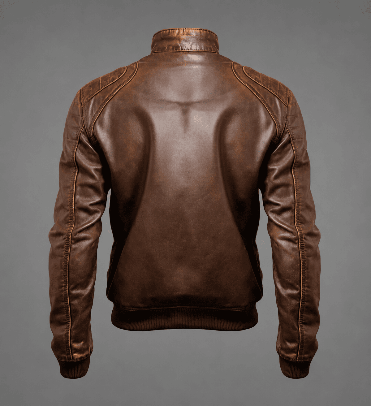 Jordan Brown Leather Bomber Jacket For Men’s