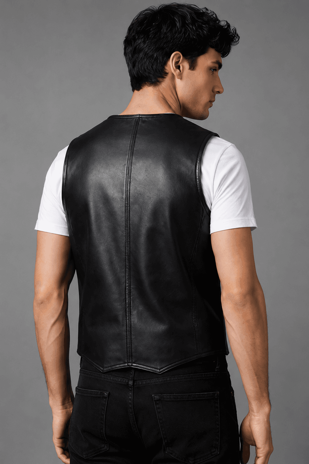 Men’s Asphalt Ace Leather Vest