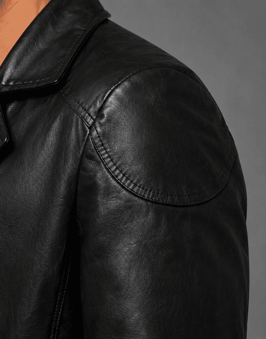 Men’s Black Asymmetrical Leather Long Coat