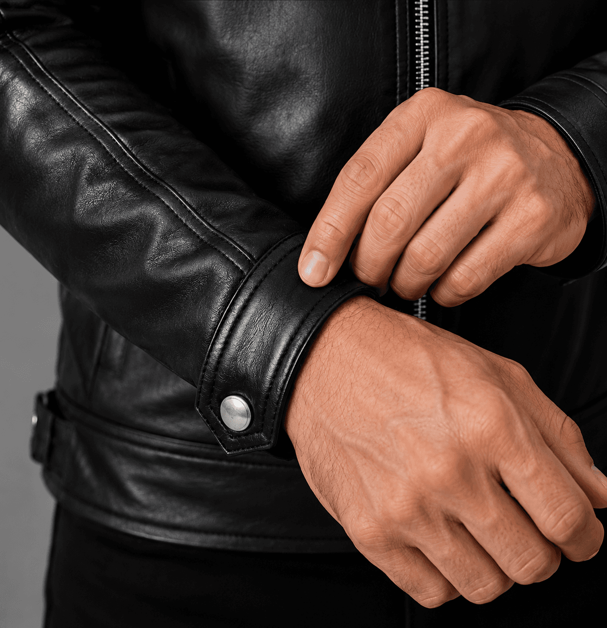 Men’s Black Café Racer Biker Leather Jacket