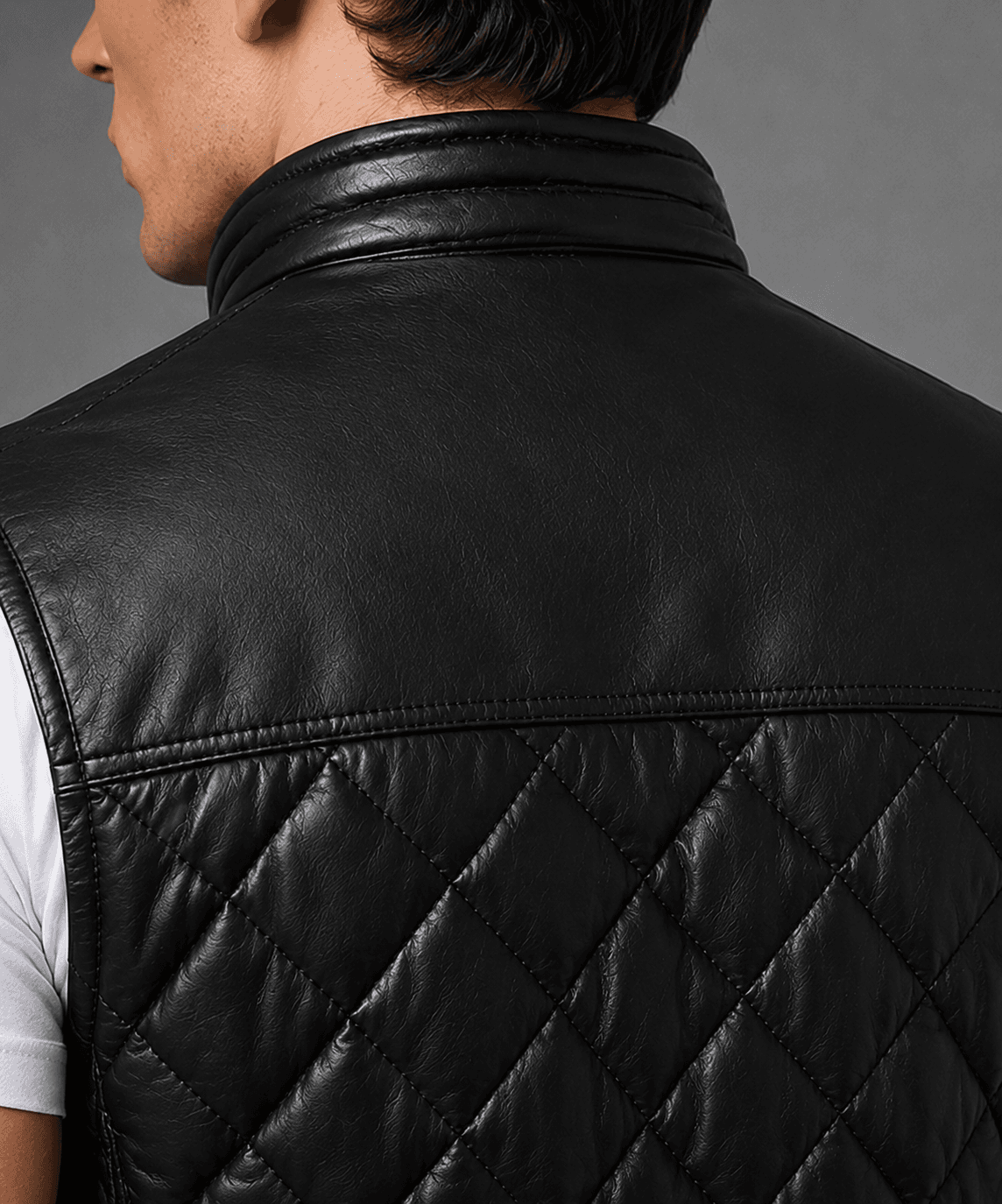 Men’s Black Stallion Leather Biker Vest