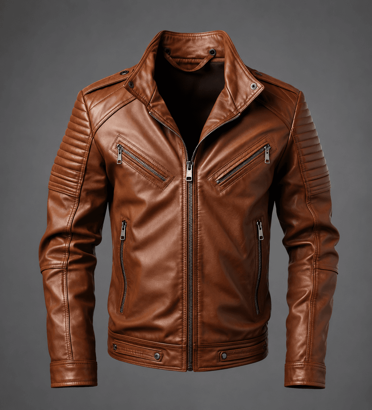 Men’s Brown Vintage Biker Leather Jacket