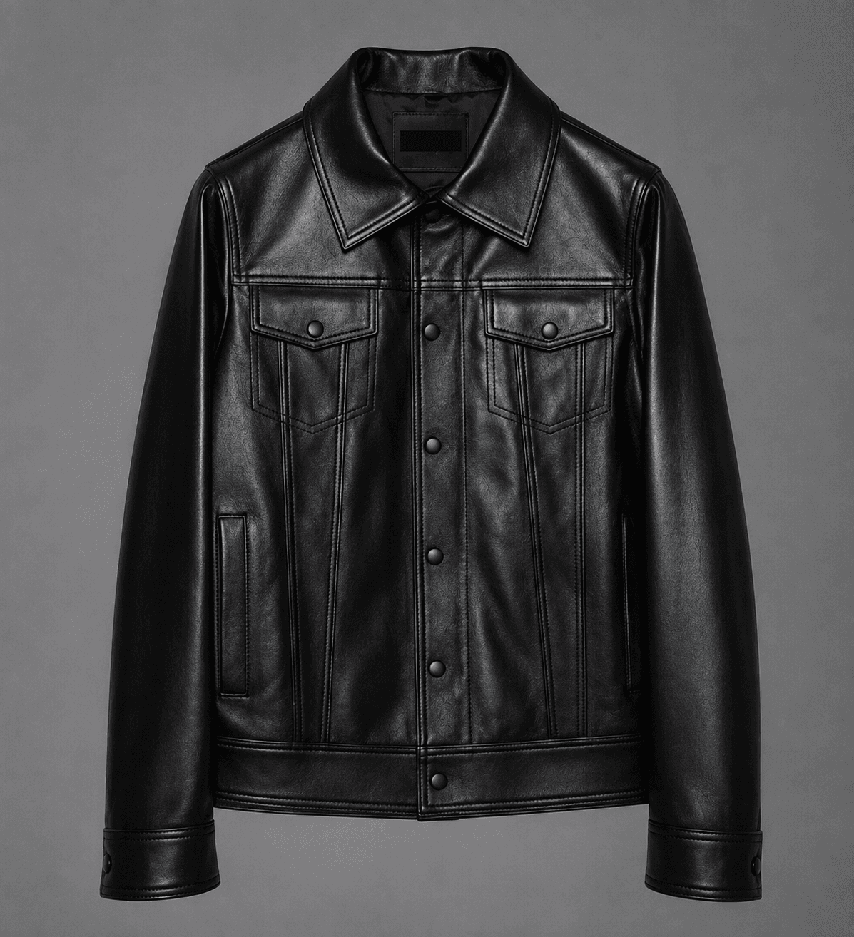 Men’s Classic Trucker Black Button Jacket – Iconic Design, Lasting Style