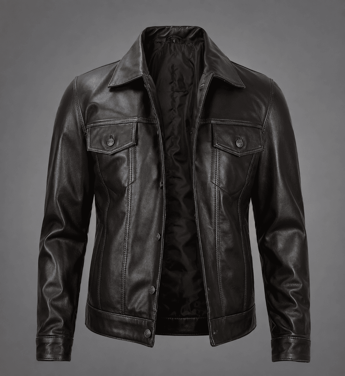 Men’s Dark Brown Leather Trucker Jacket – Rugged Elegance, Everyday Comfort