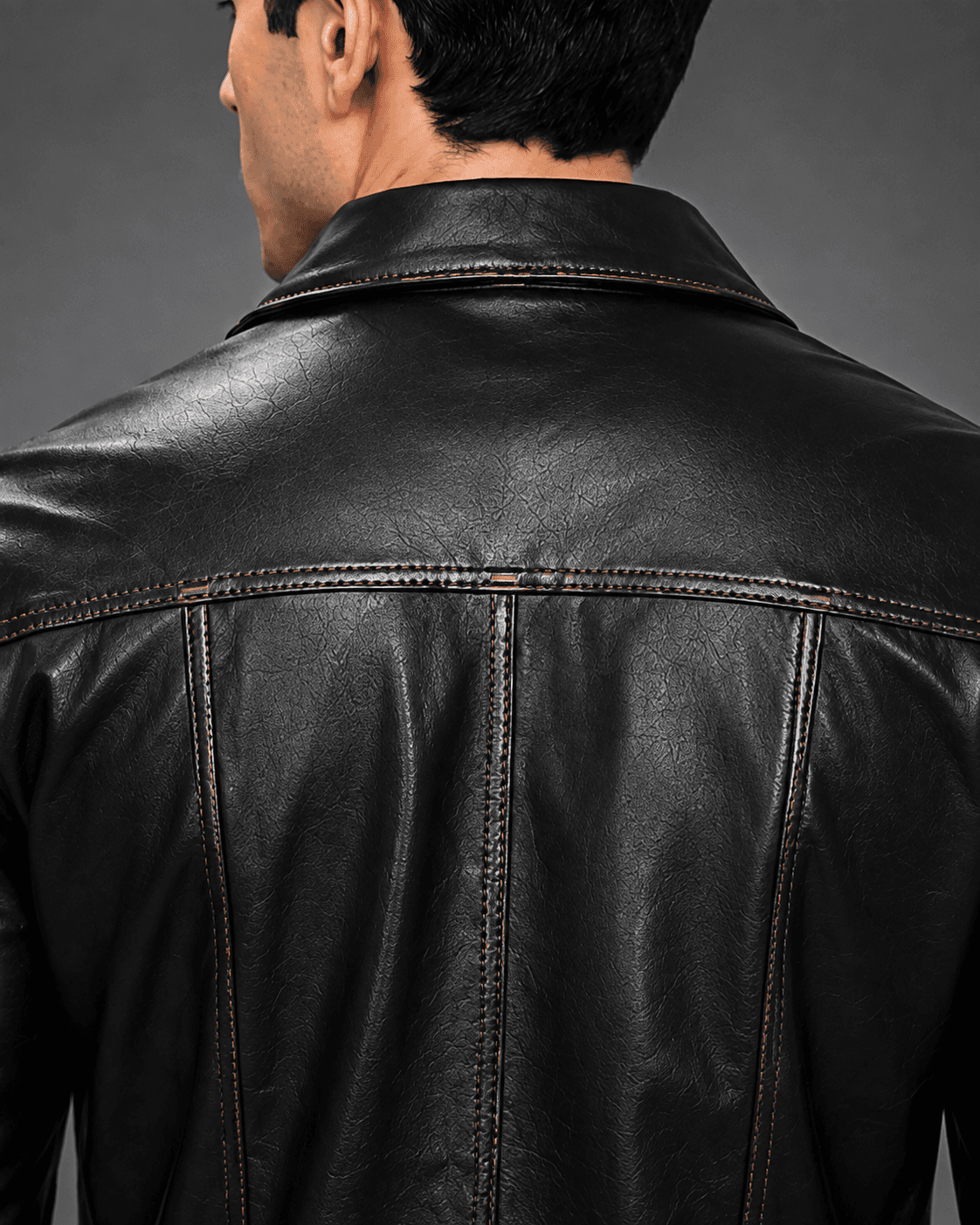 Men’s Dark Brown Leather Trucker Jacket – Rugged Elegance, Everyday Comfort