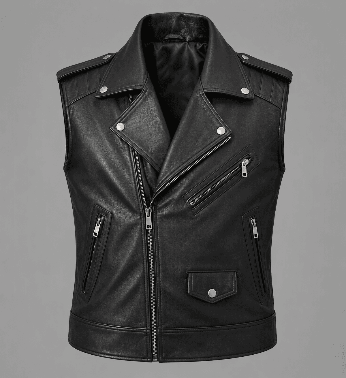 Men’s Road Sovereign Black Leather Vest