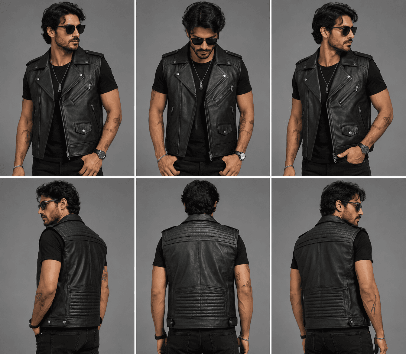 Men’s Road Sovereign Black Leather Vest