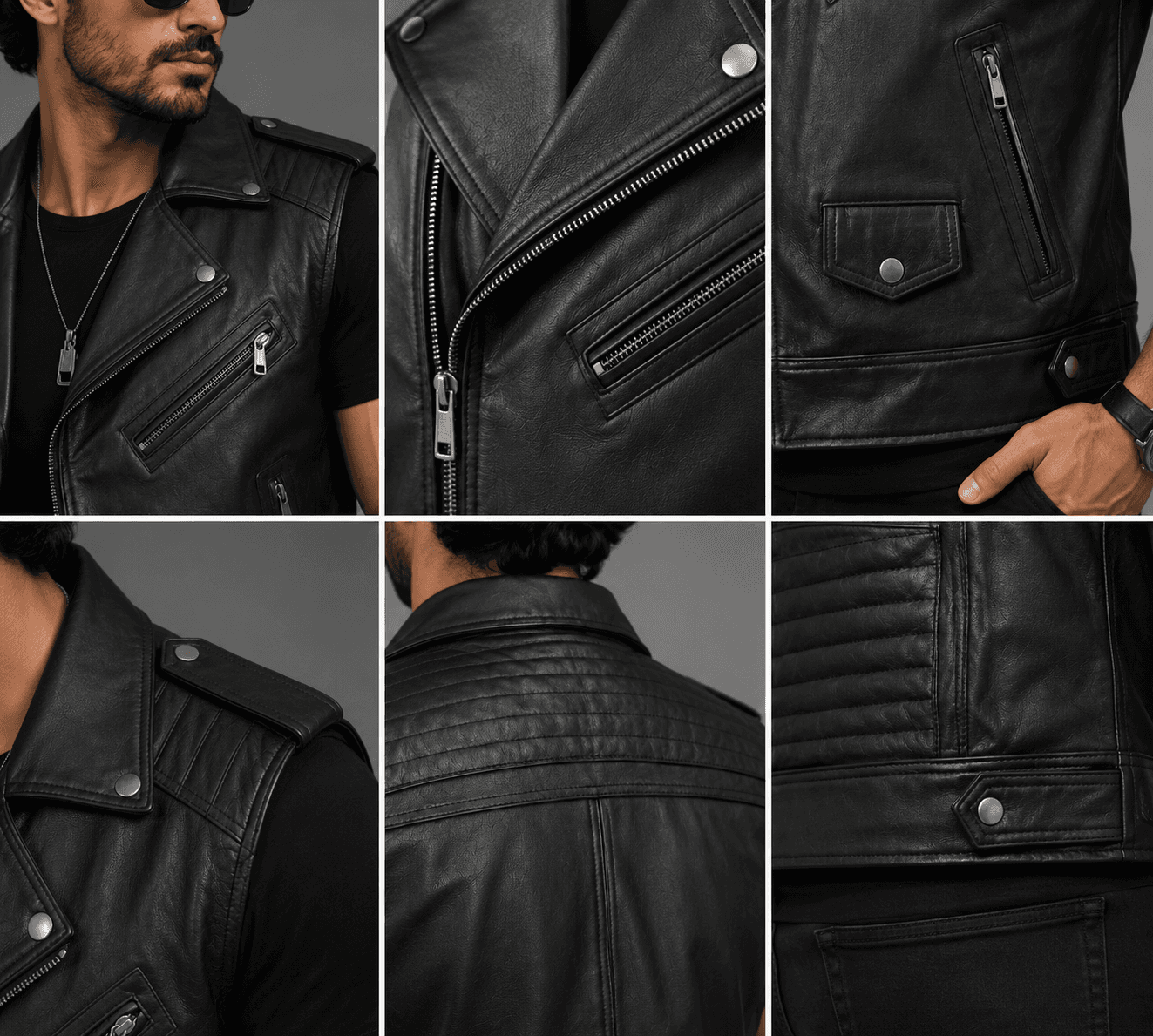 Men’s Road Sovereign Black Leather Vest