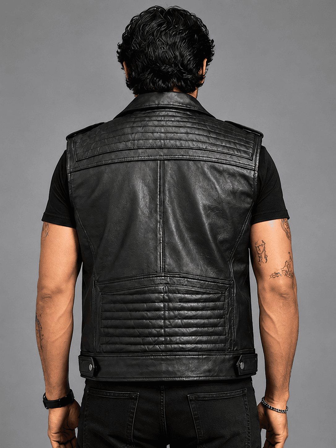 Men’s Road Sovereign Black Leather Vest