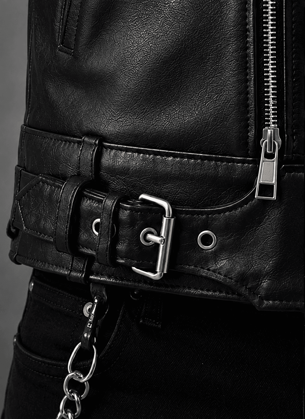 Men’s Thunderbolt Biker Leather Vest