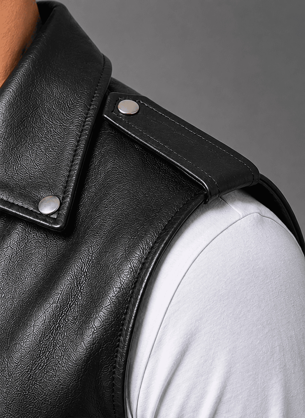 Men’s Thunderbolt Biker Leather Vest