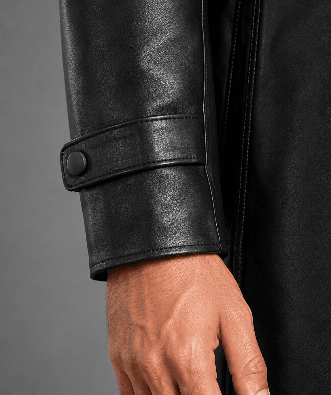 Premium Black Leather Trench Coat For Men’s