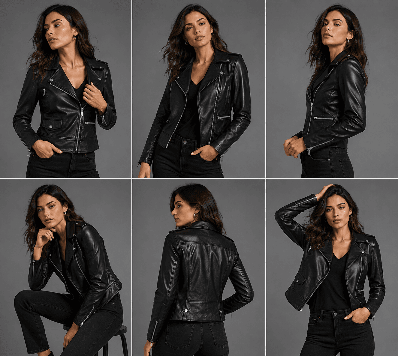 Women’s Asymmetrical Black Leather Biker Jacket – Bold & Timeless Design