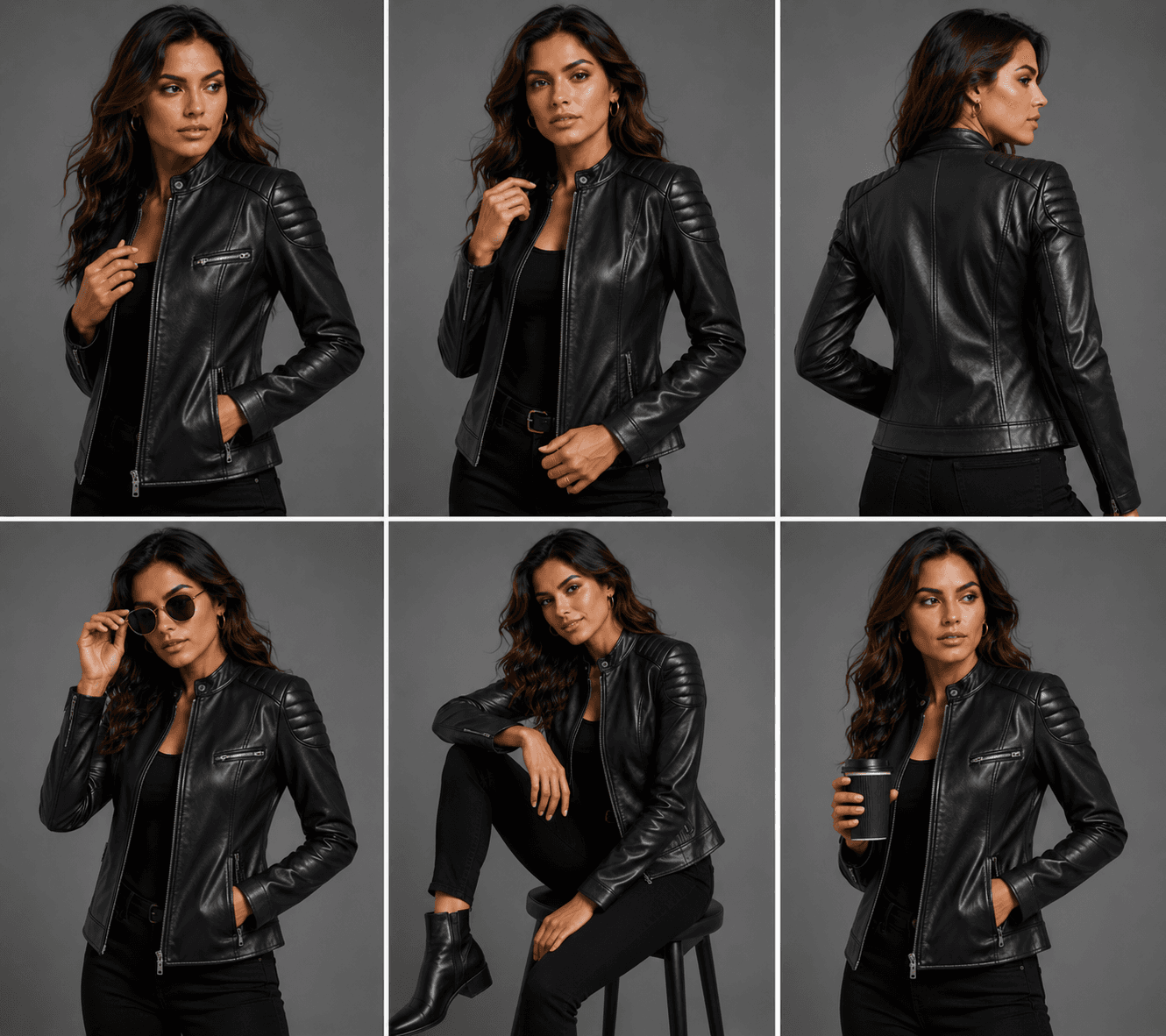 Women’s Black Café Racer Leather Jacket – Sleek & Modern Motorcycle Style