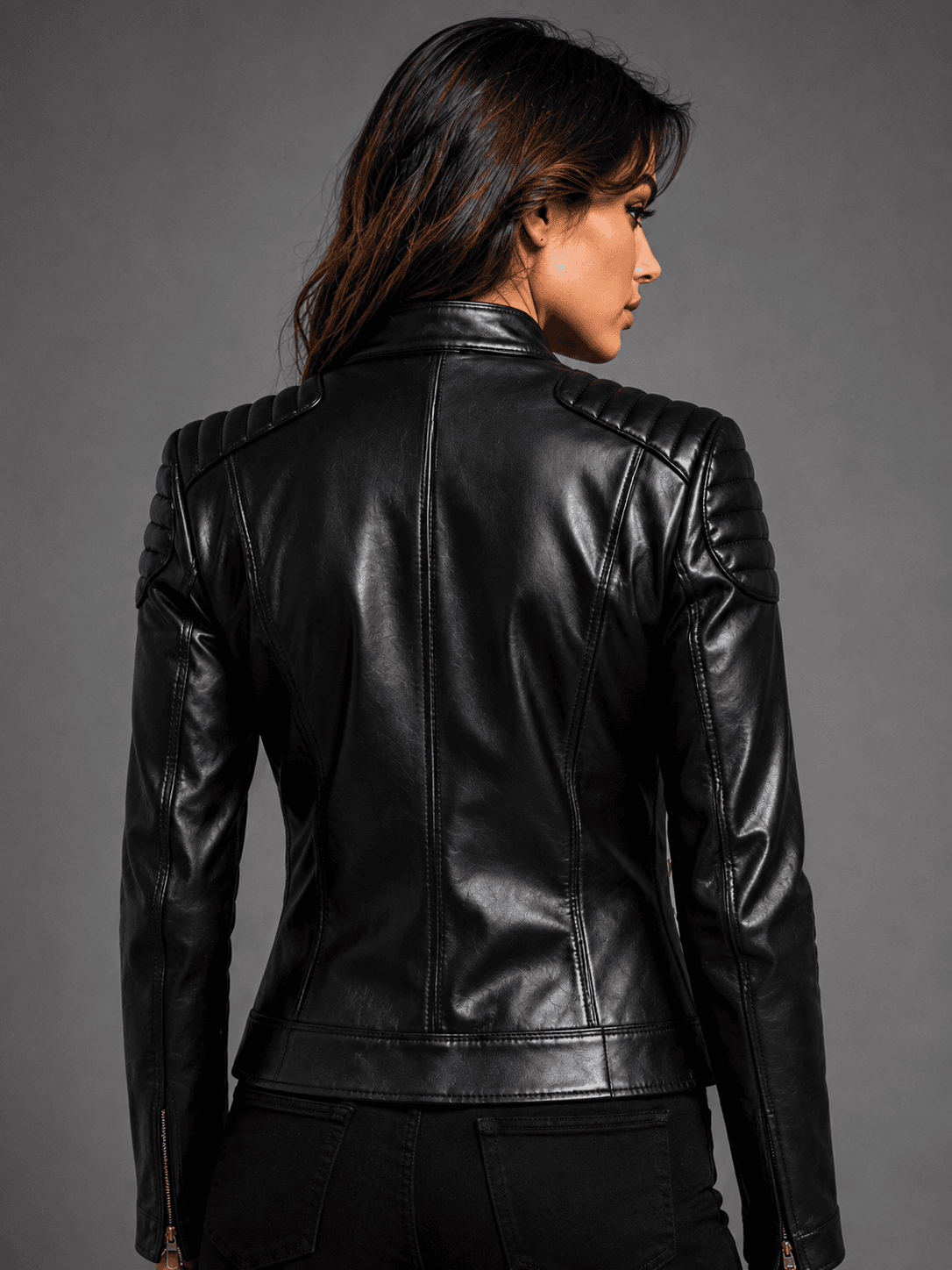 Women’s Black Café Racer Leather Jacket – Sleek & Modern Motorcycle Style