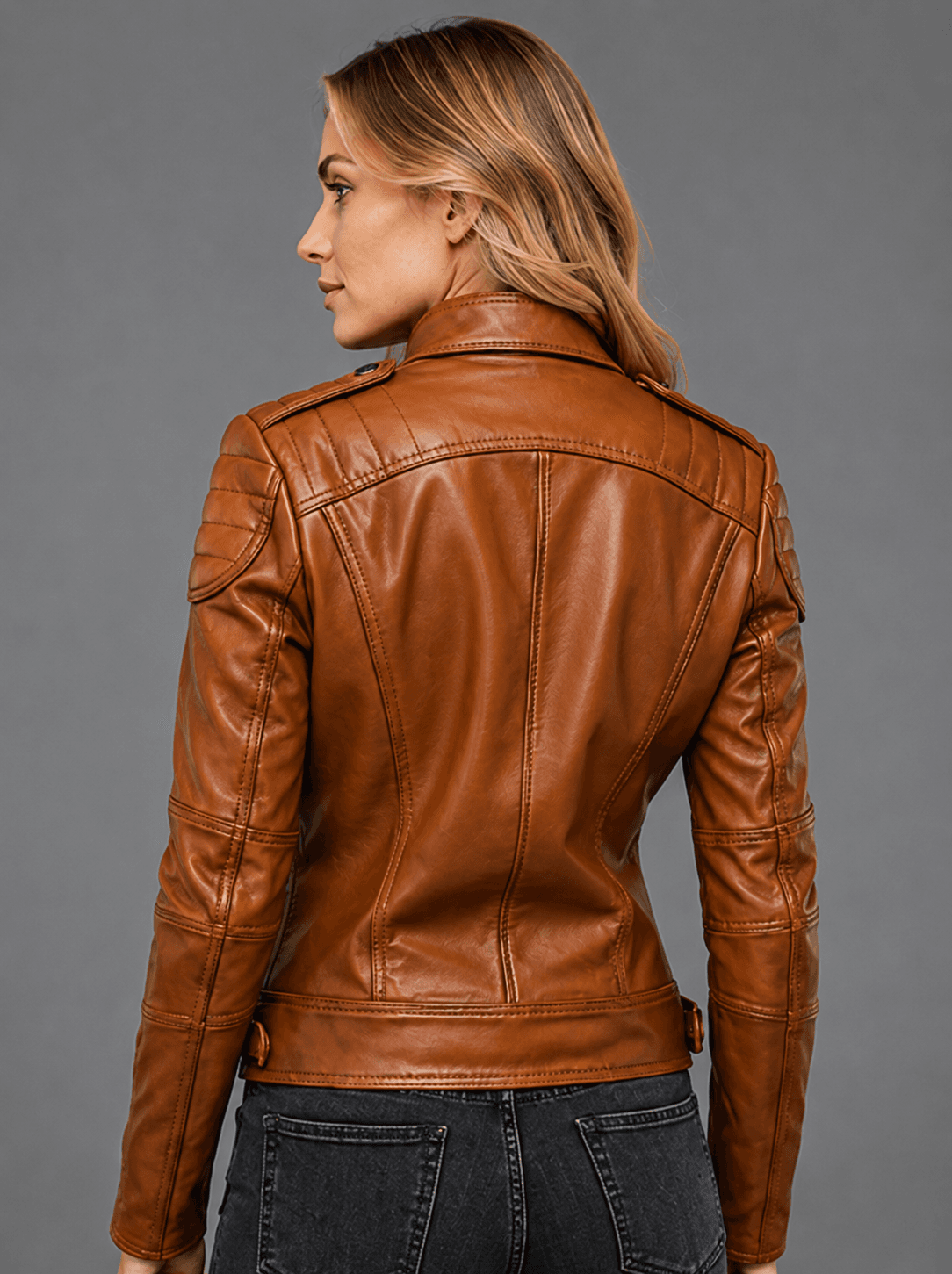 Women’s Brown Leather Biker Jacket – Classic Style with Modern Edge