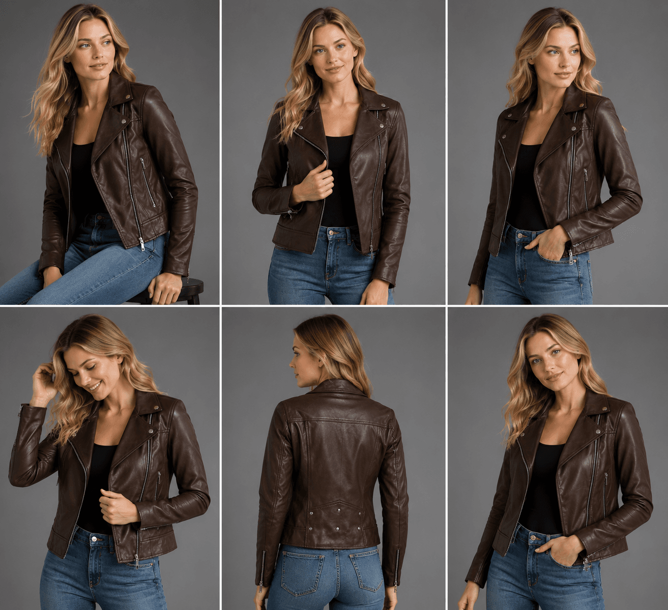 Women’s Dark Brown Leather Biker Jacket – Bold & Timeless Rider Look